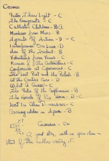 Forry's Cosmos chapter grades